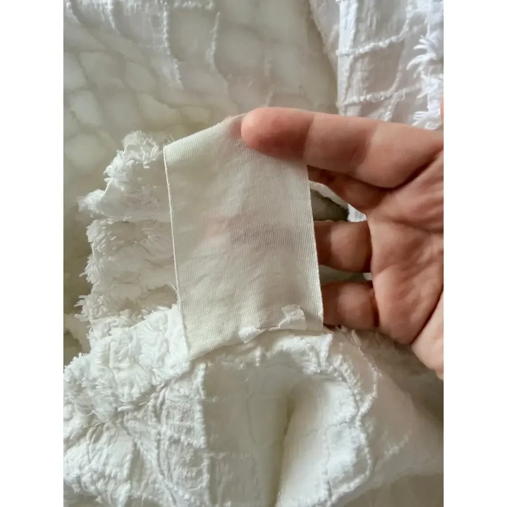 Vintage 100% Egyptian cotton chenille king size bedspread blanket cottagecore